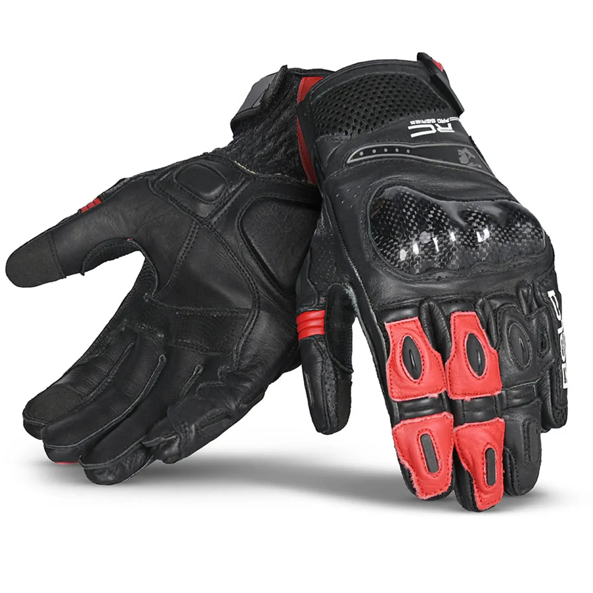 Bela Rocket Short Rossa/Nero Guanto da Motociclista 
