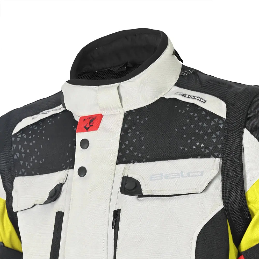 Bela Cross Road Extreme WP Giacca moto per uomo Nero / Giallo Fluor chest