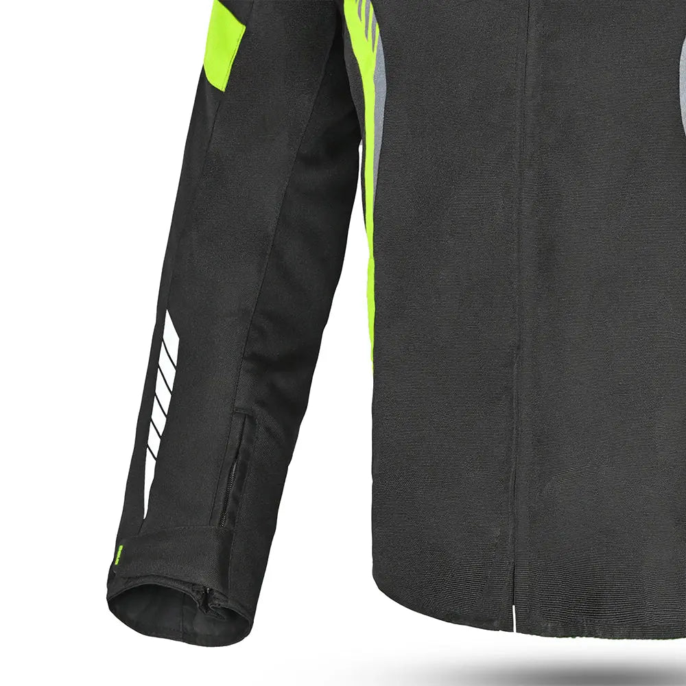 Bela Bradley Giacca da Moto Nero/ Giallo Fluor cuffs