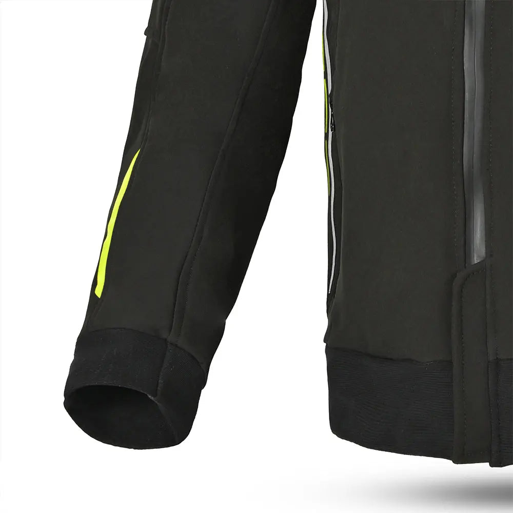Bela Breeze Giacca softshell per uomo Cappuccio removibile  - Nero/Giallo fluorescente 