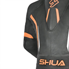 Shua Infinity Nero Arancia 1PC Tute da Moto in Pelle Uomo under arm