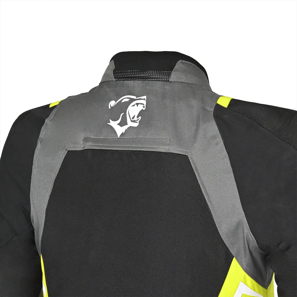 Bela Cordaniel Giacca moto - Nera/Grigio scuro/Fluor giallo back shoulder
