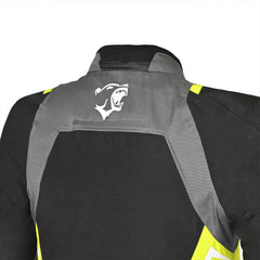 Bela Cordaniel Giacca moto - Nera/Grigio scuro/Fluor giallo back shoulder