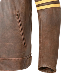 Bela Royal Rider Giacca in pelle vintage marrone/beige 