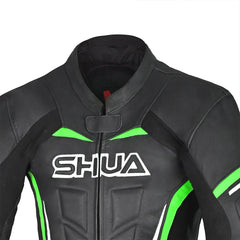 Shua Infinity Nero Verde 1PC Tute da Moto in Pelle Uomo 