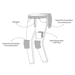 Bela Rio 32 Inseam Nero Denim jeans per moto 