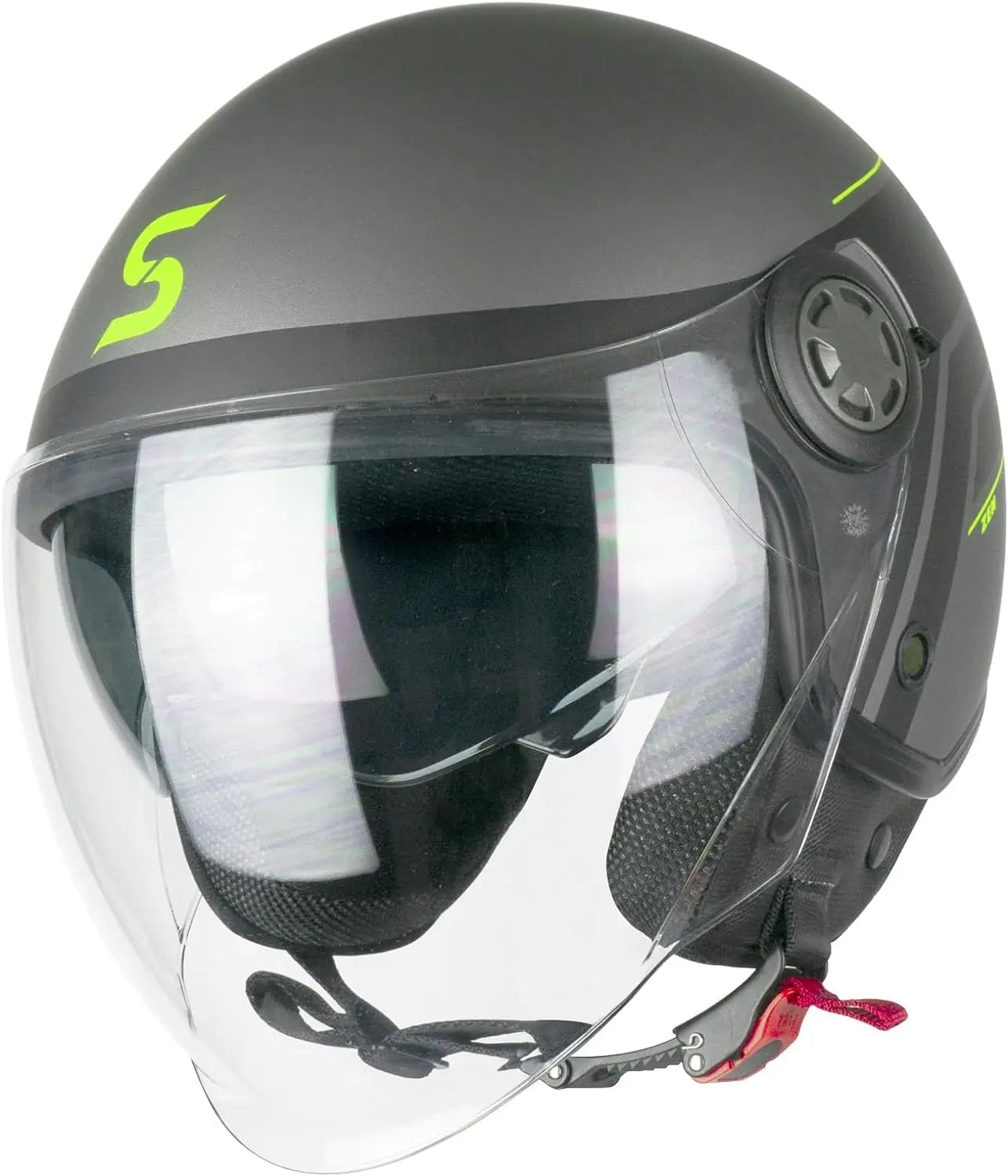 Casco moto Jet SKA-P 1SHG Zen City Antracite Giallo fluo satinatoo