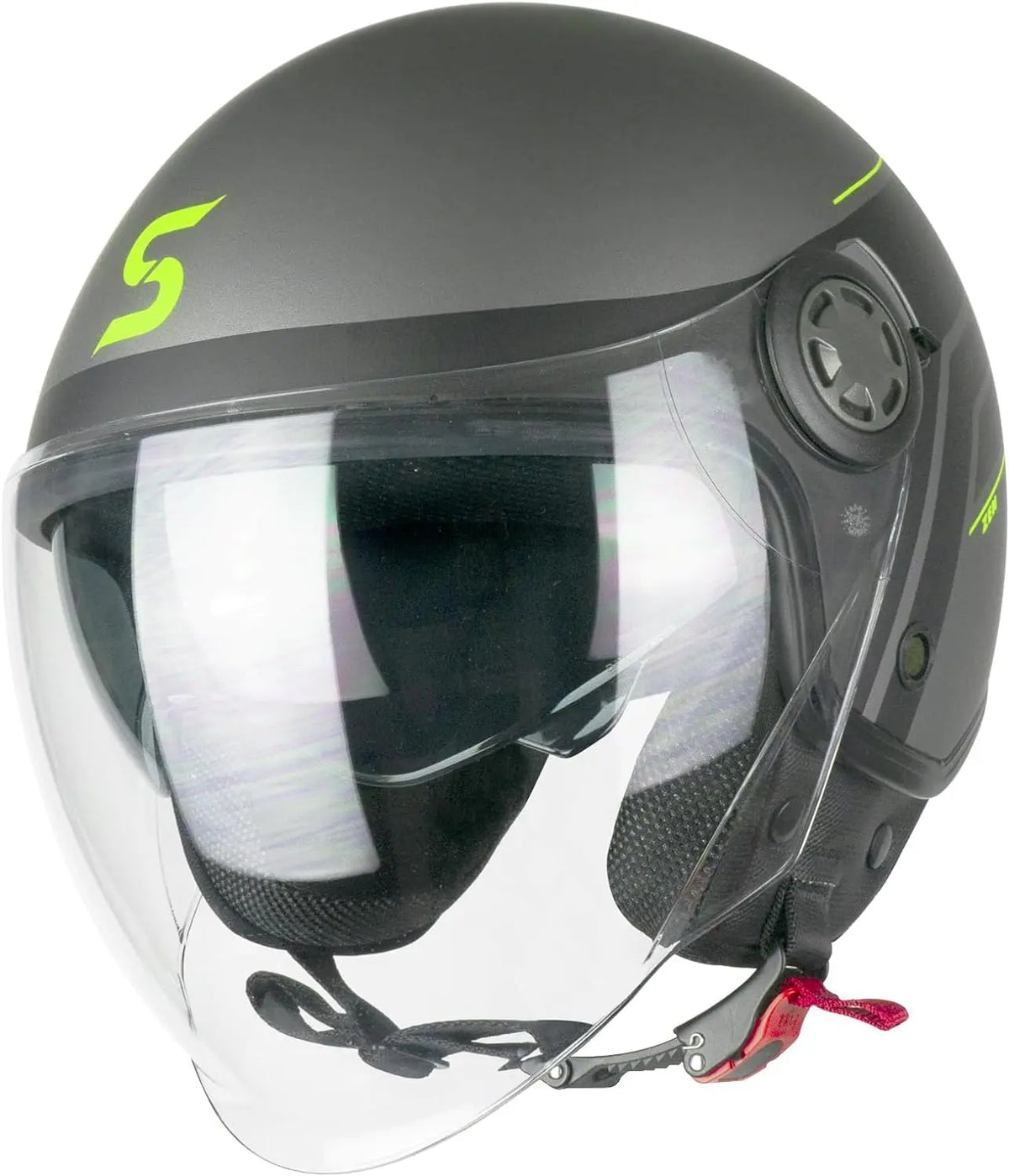 Casco moto Jet SKA-P 1SHG Zen City Antracite Giallo fluo satinatoo