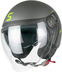 Casco moto Jet SKA-P 1SHG Zen City Antracite Giallo fluo satinatoo