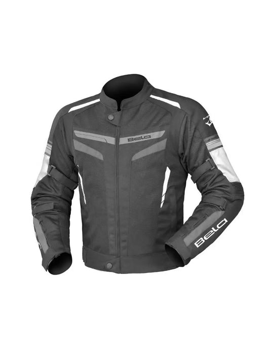 BELA - Giacca moto Sprinter 2 strati Nero/Blanco/Grigio 