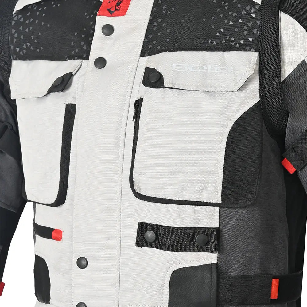 Bela CrossRoad Extreme WP Giacca moto per uomo Ice / Nero / Girgiofront pockets