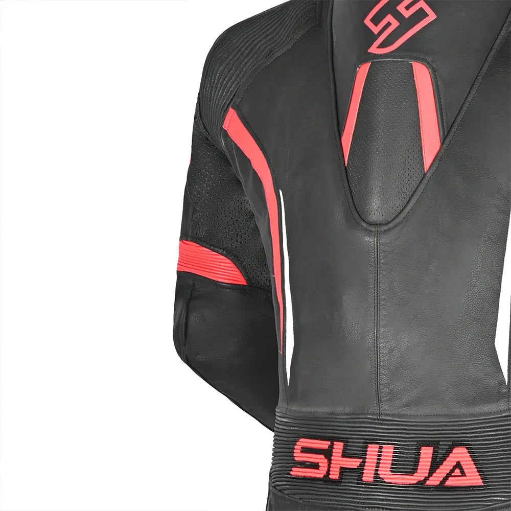 Shua Infinity Nero Rosso1PC Tute da Moto in Pelle Uomo under arm