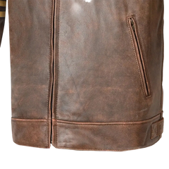 Bela Royal Rider Giacca in pelle vintage marrone/beige 