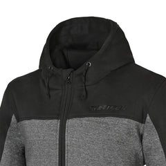 R-TECH SUSPENSION FELPA CON CAPPUCCIO E PROTEZIONI MOTO NERO GRIGIO ROSSO 