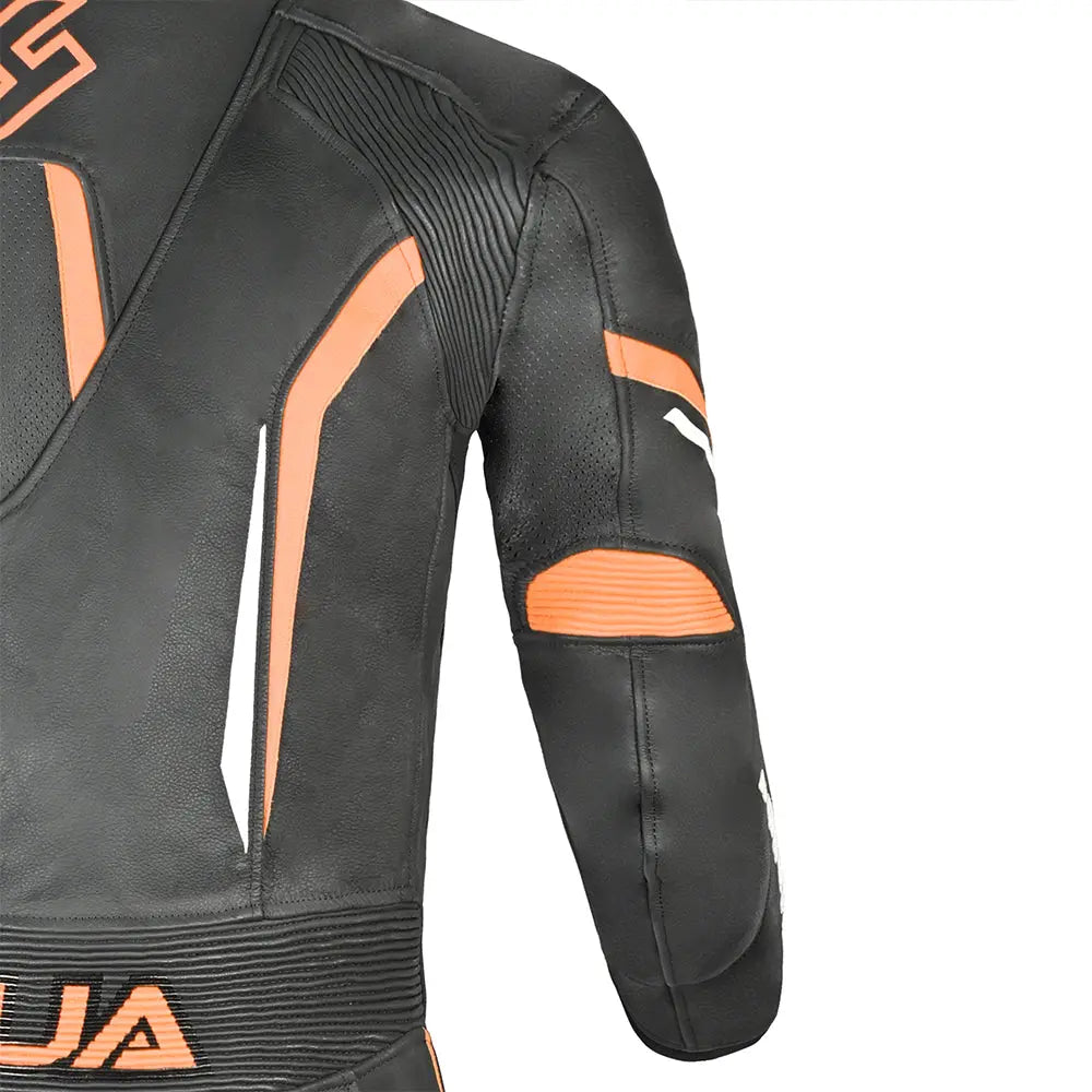 Shua Infinity Nero Arancia 1PC Tute da Moto in Pelle Uomo shoulder 