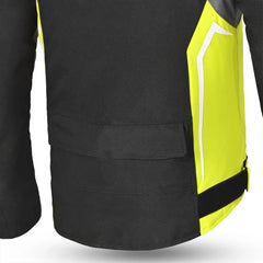 Bela Cordaniel Giacca moto - Nera/Grigio scuro/Fluor giallo lower back
