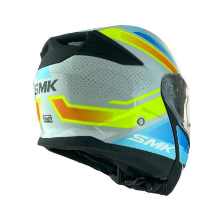 CASCO MOTO MODULARE-SMK - GULLWING super tour grigio blu giallo (GL654) - Yamoto.it