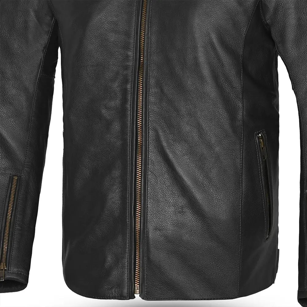 Giacca in pelle BELA Stark 4 stagioni Nero/Gris zip