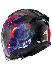 SHARK SKWAL JET PRANZ URBANO TURISMO CASCO NEGRO AZUL ROJO