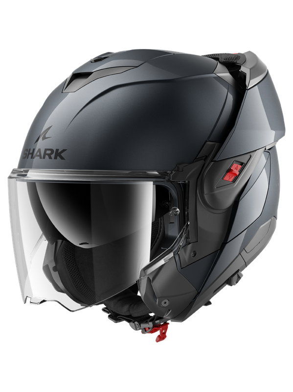 SHARK OXO BLANK FLIP FRONT EN DE MOTOCICLETA CASCO METAL PISTOLA