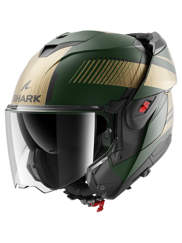 SHARK OXO SIEVE Verde mate cromado dorado modular Casco