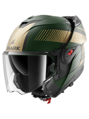 SHARK OXO SIEVE Verde mate cromado dorado modular Casco