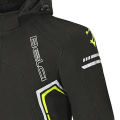 Bela Breeze Giacca softshell per uomo Cappuccio removibile  - Nero/Giallo fluorescente 