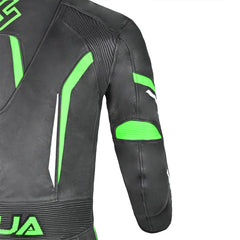 Shua Infinity Nero Verde 1PC Tute da Moto in Pelle Uomo 