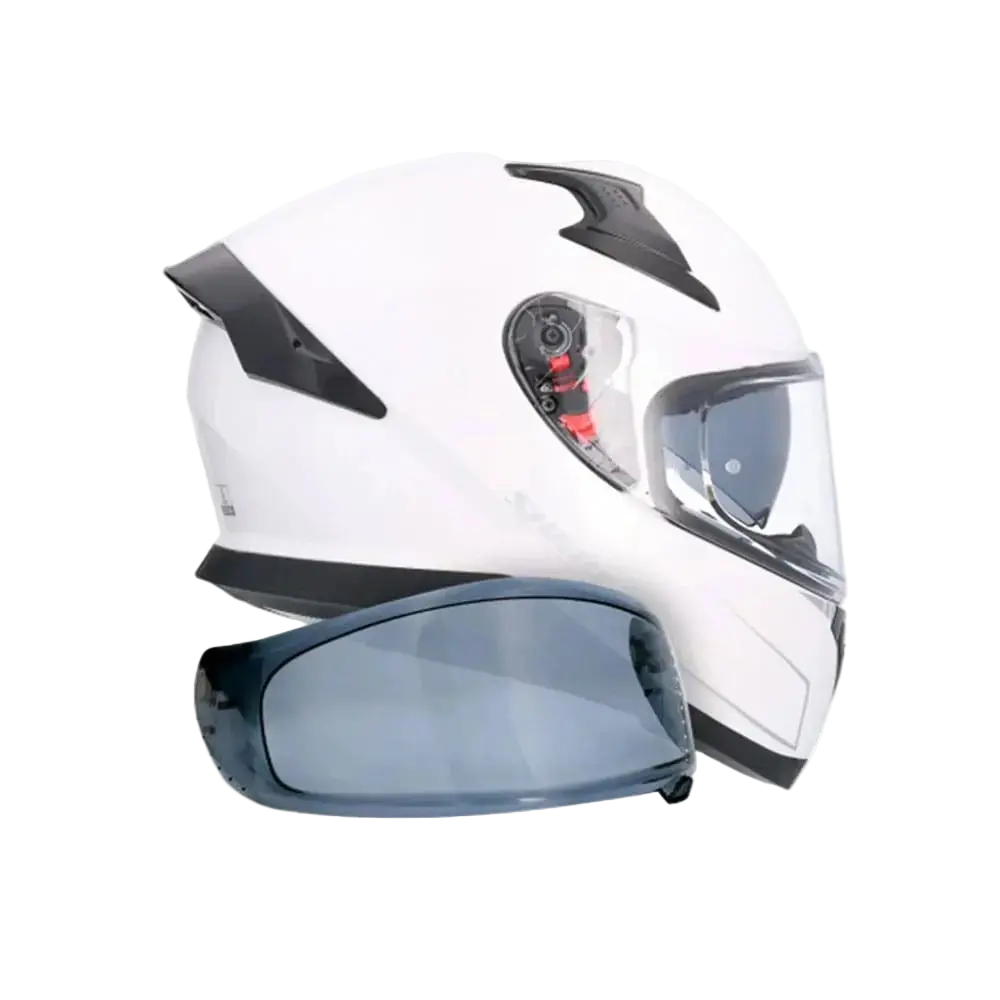 SHIRO Katana Solid Moto Integrale Caschi Bianco Perla 