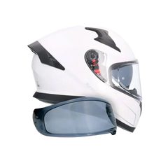 SHIRO Katana Solid Moto Integrale Caschi Bianco Perla 
