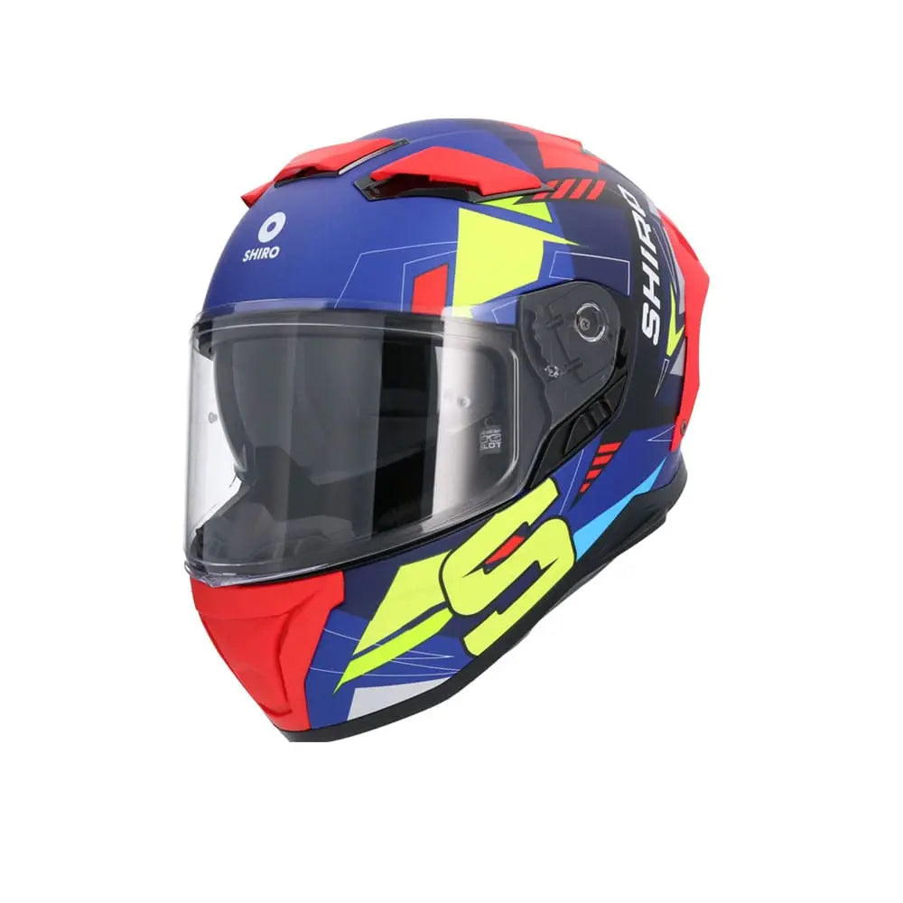 SHIRO Alpha Moto Aggiornamento Caschi Blu Rosso Giallo Opaco