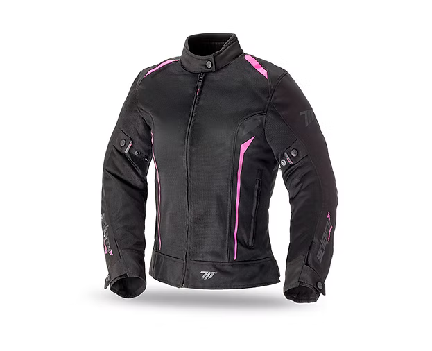 SEVENTY DEGREES SD-JT36 CHAQUETA DE MOTO VERANO TOURING MUJER NEGRO ROSA 