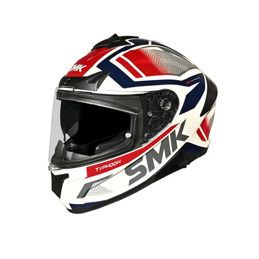 SMK TYPHOON THORN GL136 MOTO INTEGRALE CASCHI BIANCO BLU ROSSO 