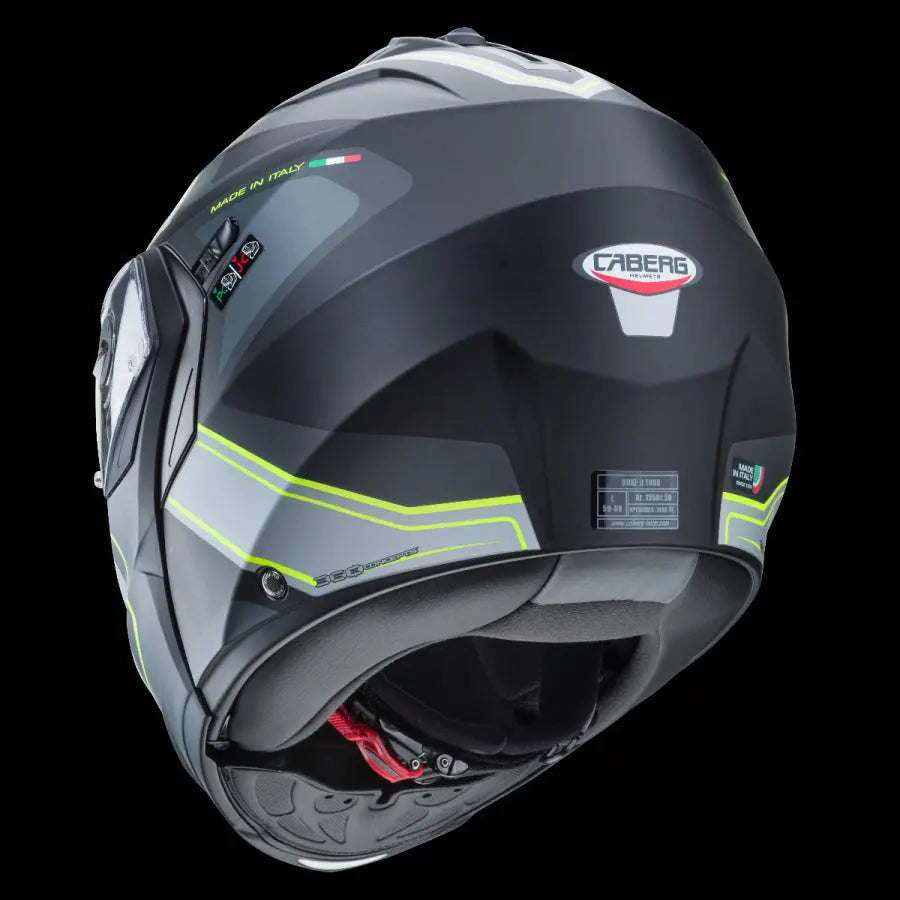 CABERG DUKE 2 TOUR Moto Modulare Caschi Nero opaco Giallo Antracite Argento