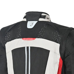 Bela Cross Road Extreme WP Giacca moto per uomo Nero / Antracite / Rosso ( Maniche removibili ) back shoulder