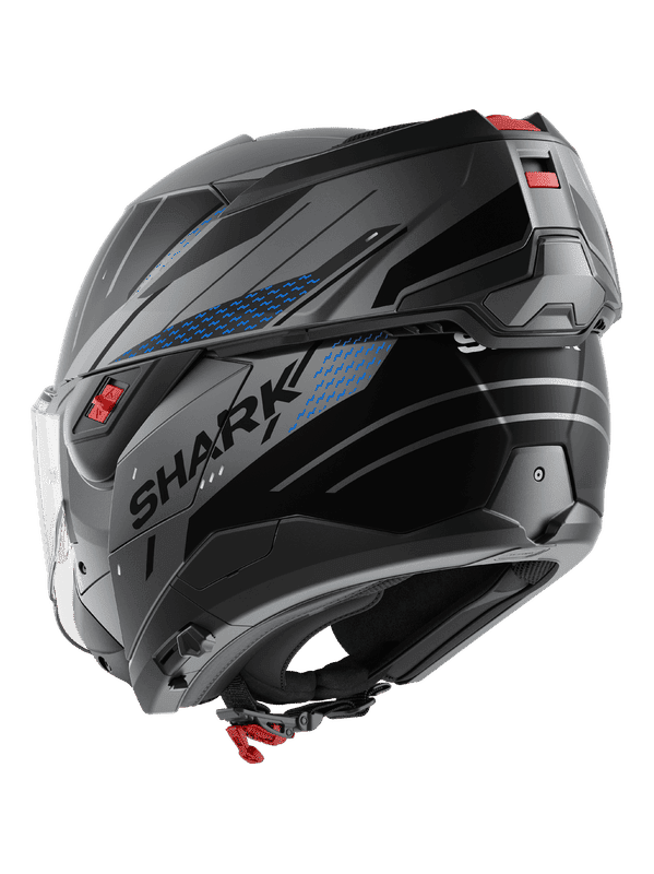 SHARK OXO RYDGER Modulare Caschi Blu Antracite Nero Opaco
