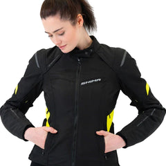 SHIMA Rush 2.0 moto impermeabile tessuto donna Giacca Nera 