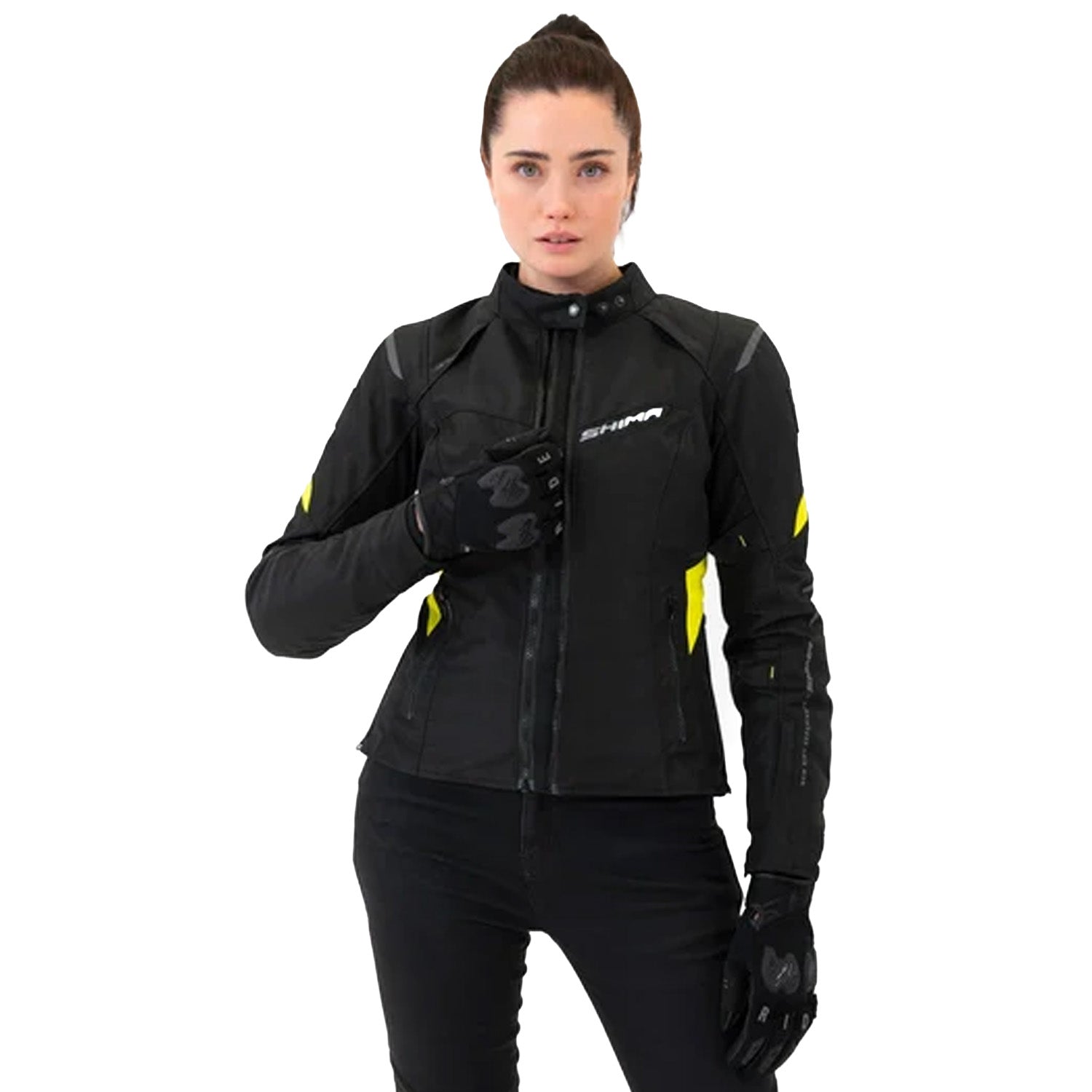 SHIMA Rush 2.0 moto impermeabile tessuto donna Giacca Nera 