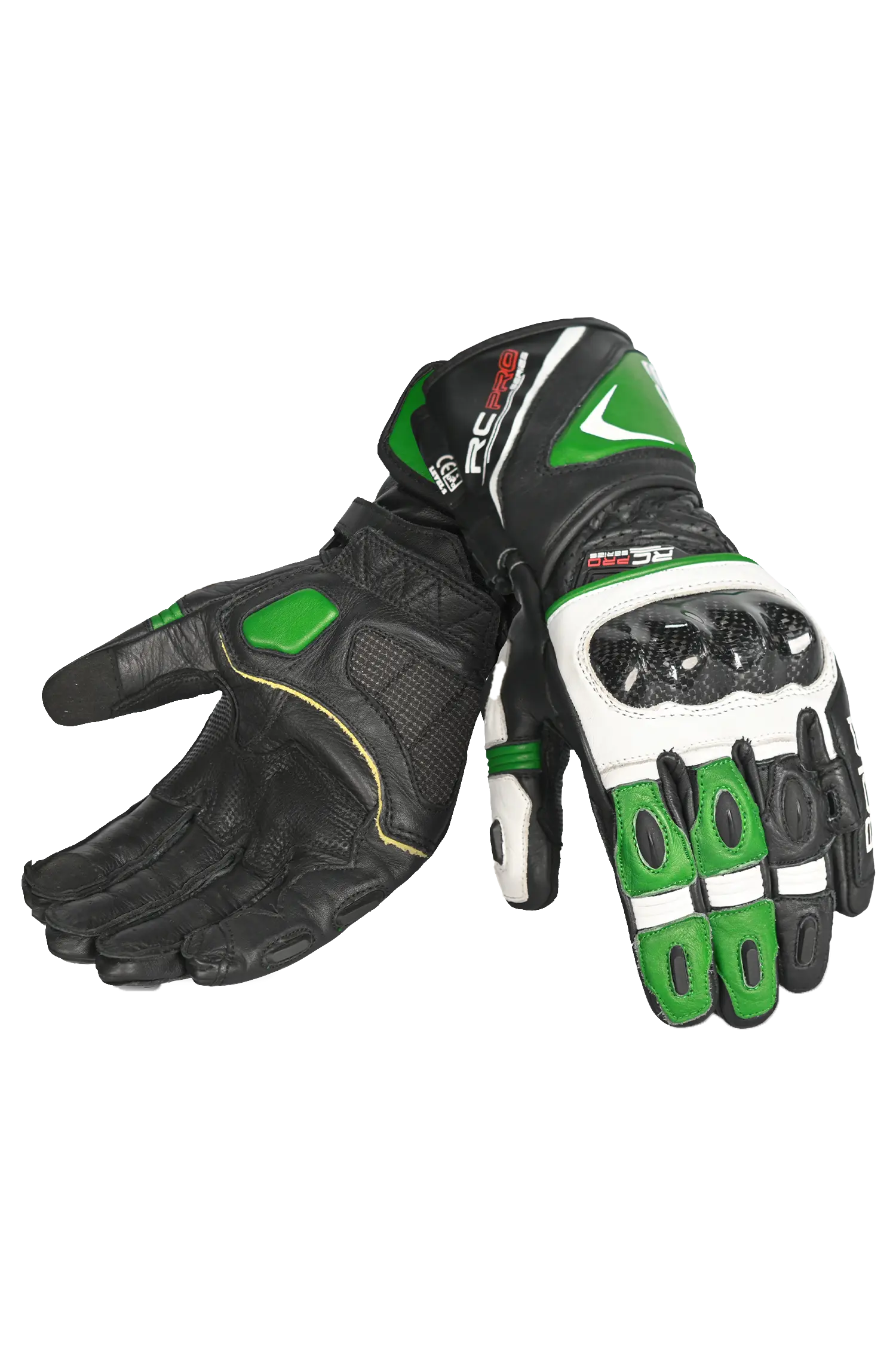 Bela Rocket Long Nero/verde Guanto da Motociclista 