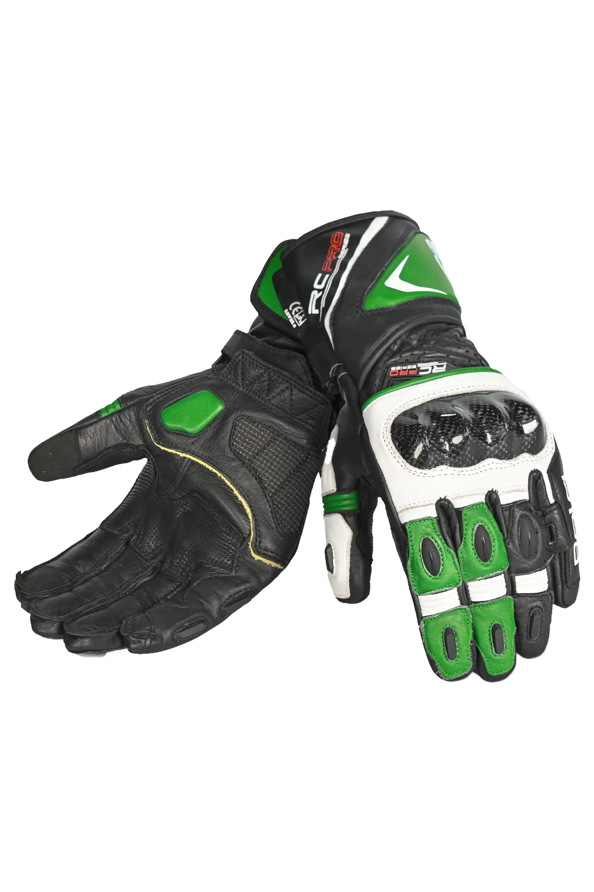 Bela Rocket Long Nero/verde Guanto da Motociclista 
