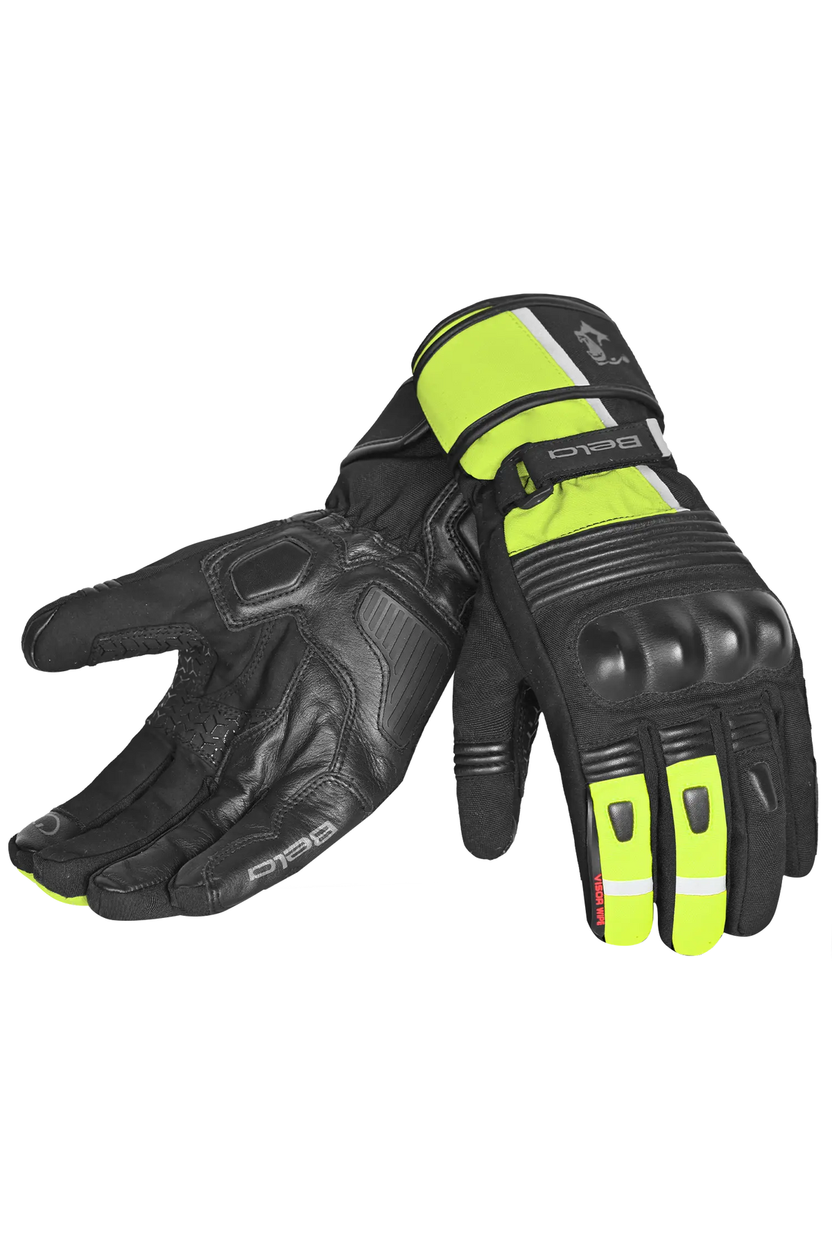 Bela Ice Winter WP Guanti Moto Nero/Giallo Fluor 