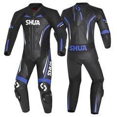 Shua Infinity Nero Blu 1PC Tute da Moto Pelle Uomo 