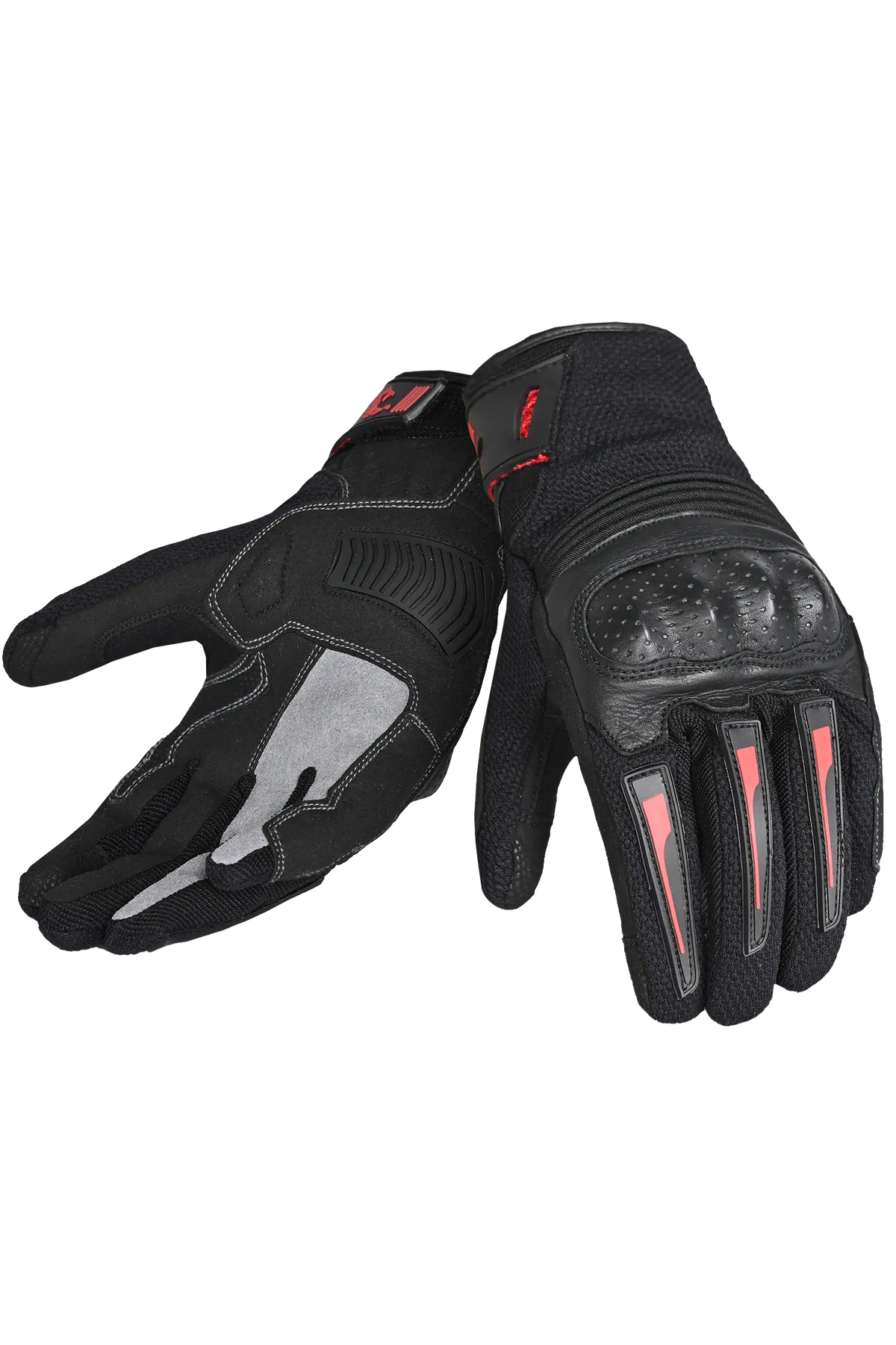 Bela Drift Donna Guanti Moto In Tessuto Nero Rosso 