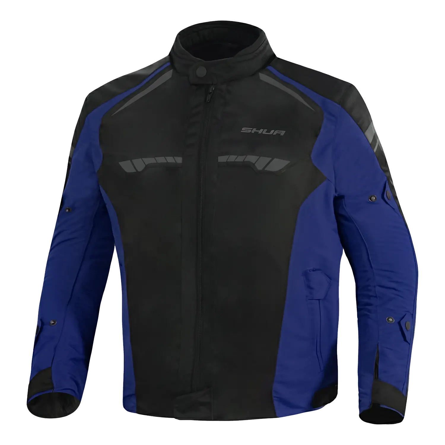 SHUA IMMORTAL GIACCA DA MOTO DA UOMO IN TESSUTO NERO BLU 