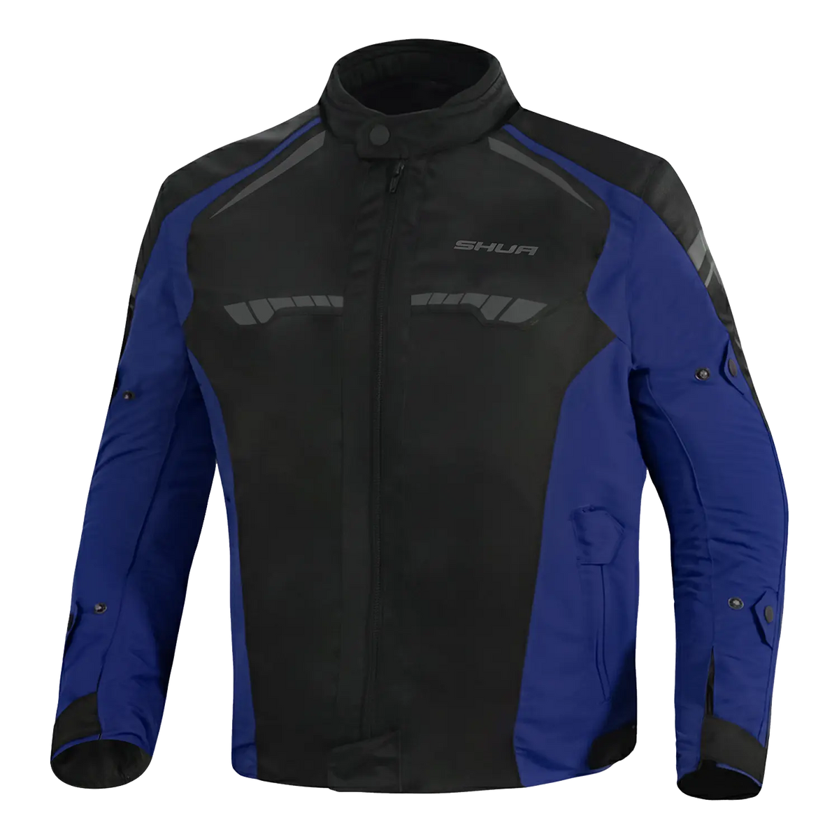 SHUA IMMORTAL GIACCA DA MOTO DA UOMO IN TESSUTO NERO BLU 