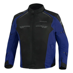 SHUA IMMORTAL GIACCA DA MOTO DA UOMO IN TESSUTO NERO BLU 