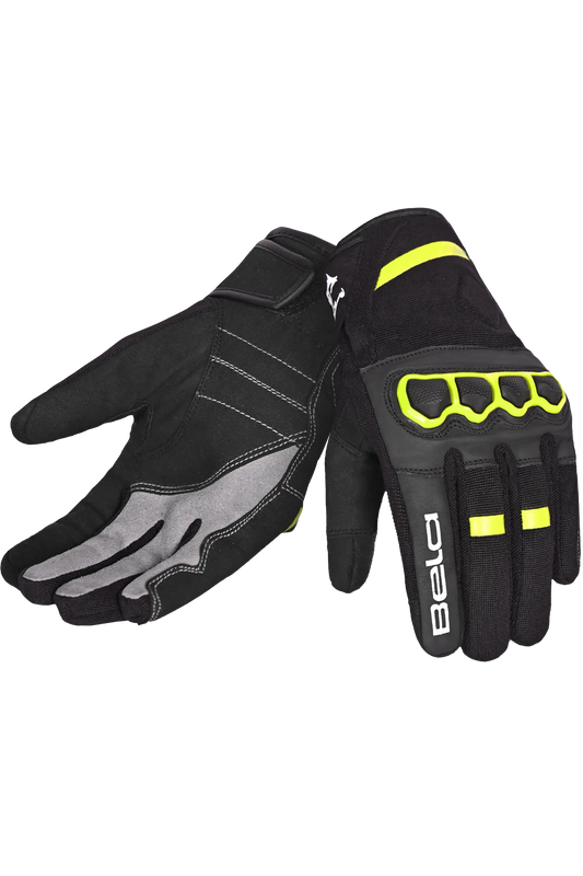 Bela Tracker Guanti invernali da Moto Uomo Nero/Giallo Fluor 