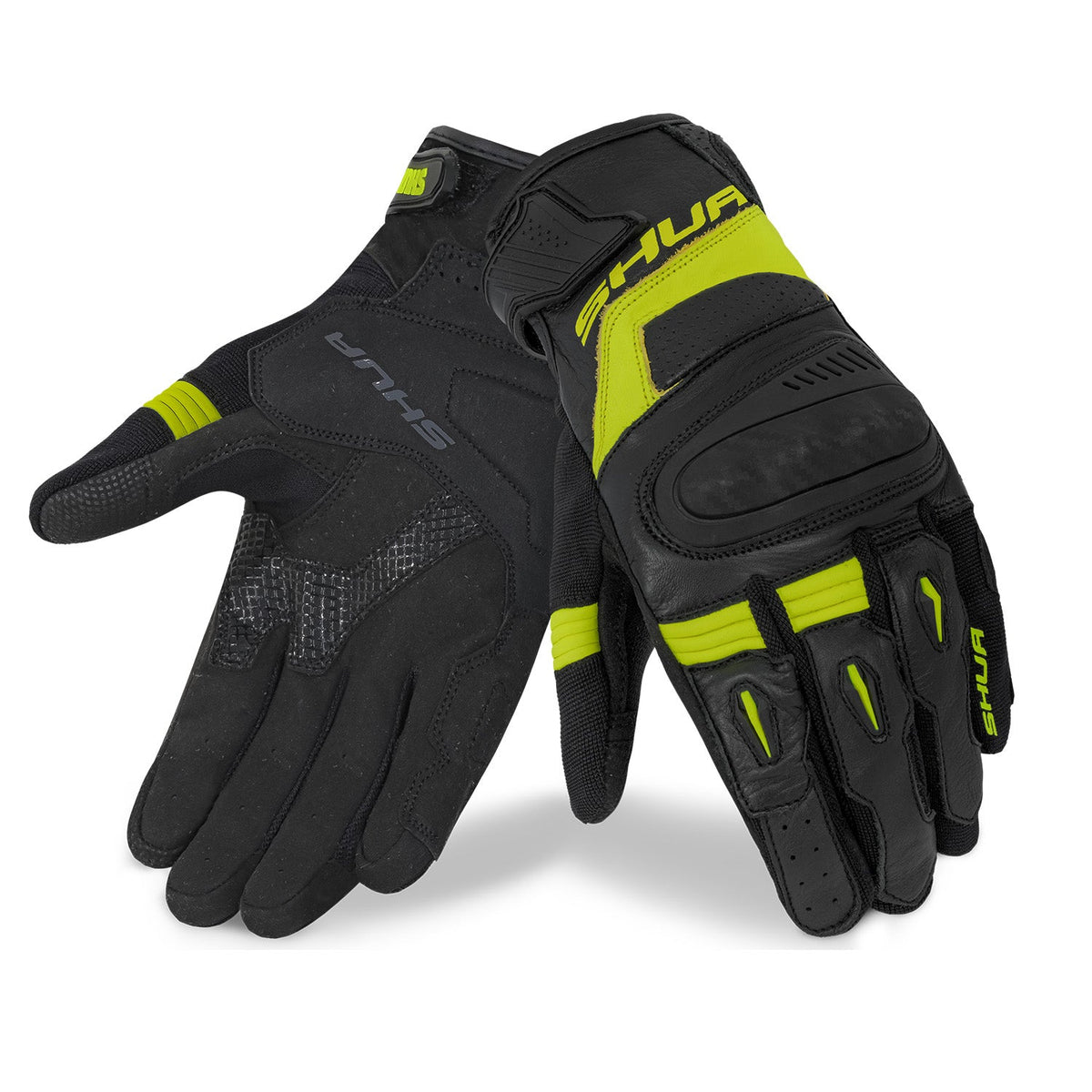 SHUA Proton Guantes De Moto Negro F,AMARILLO 