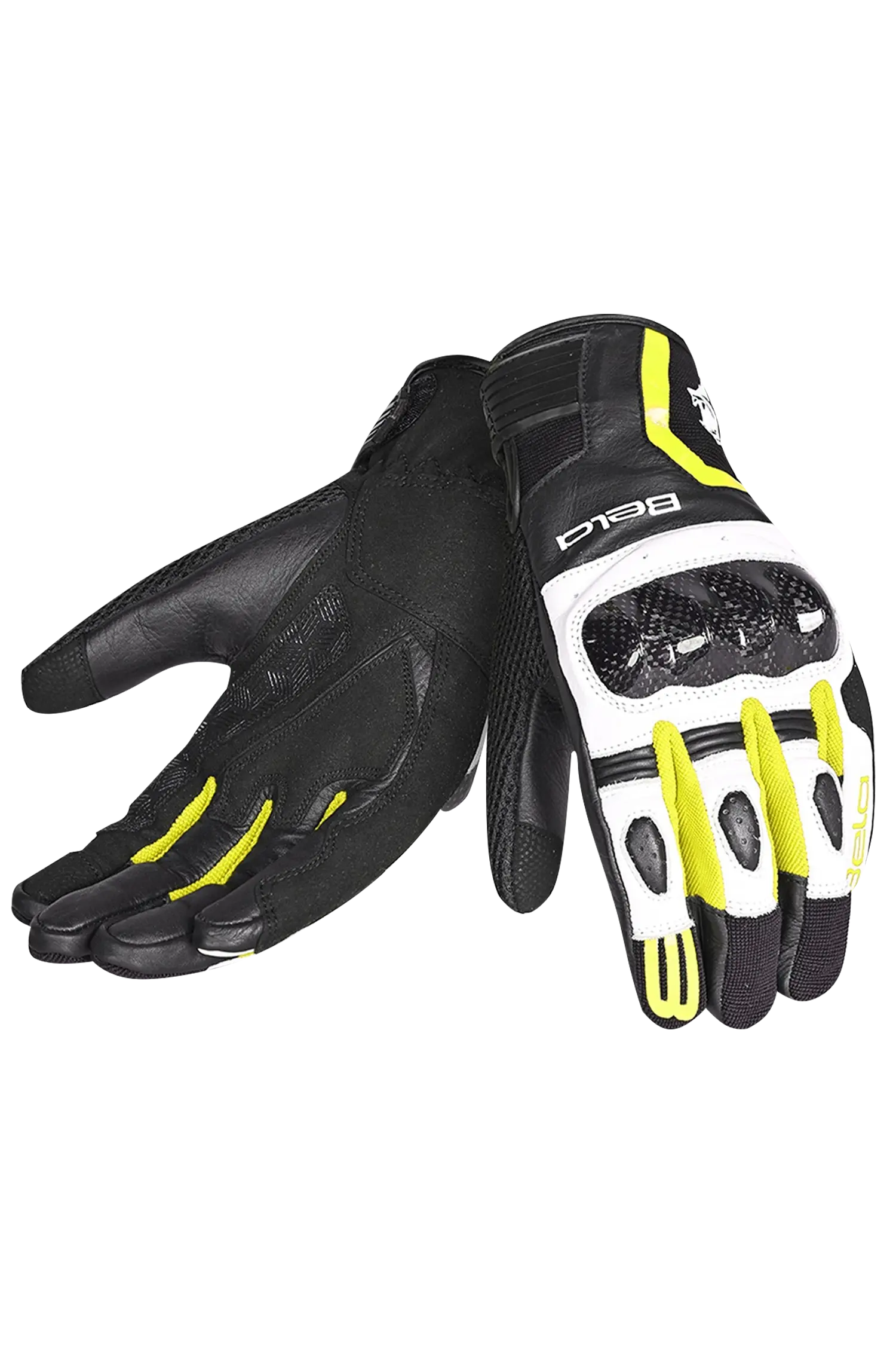Bela - Guantes Piel Air Flow Lady Nero/blanco/amarillo 