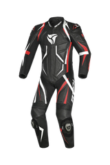 R-Tech Defender GP Tuta Moto In Pelle Racing Intera  Nero/Blanco/Rosso 